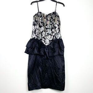 Vintage Black and White Ruffle Dress